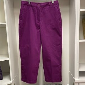 Appleseed's Vibrant Purple Chinos Cropped with Button Accents Size 10